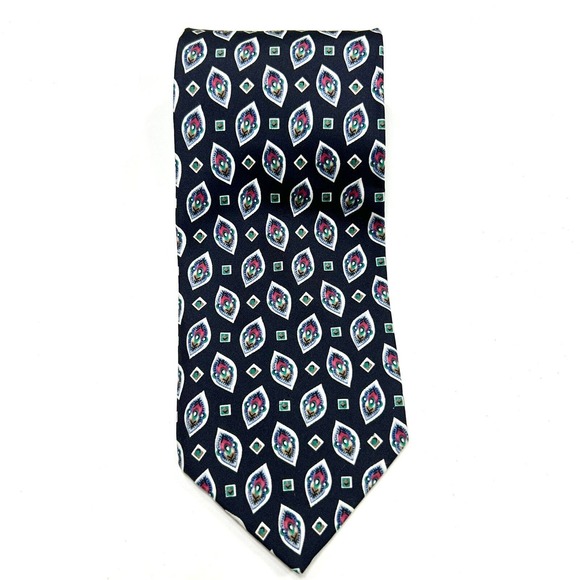 Caumont Neck Tie Men Black Preppy Business Casual Silk Abstract 55" L x 4" W - Picture 1 of 8